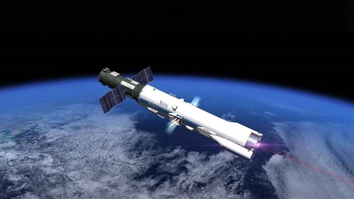 "Скиф ДМ" с раскрытыми солнечными батареями в действии. Рендеринг. Взято из Яндекс-картинок