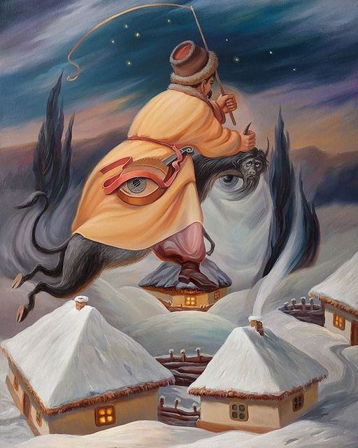 Художник Олег Шупляк рисует оптические иллюзии. Он пишет картины, которые одновременно являются и портретами, и пейзажами, и натюрмортами.