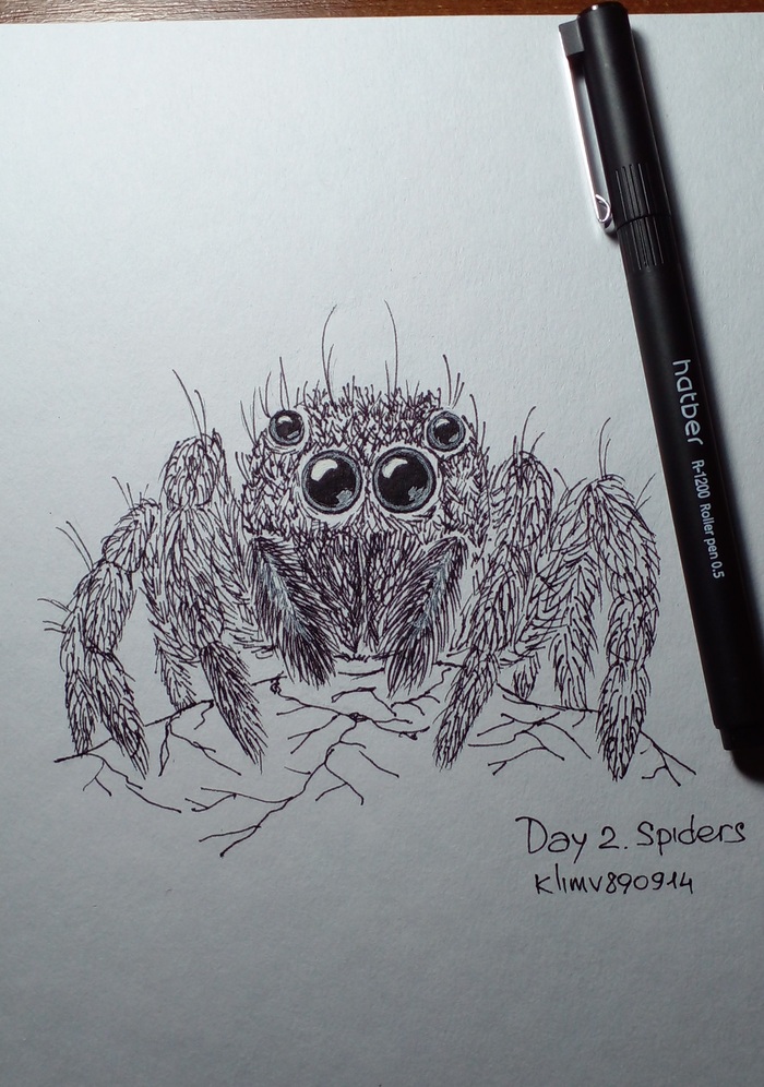 Inktober 2023. #2 "Spiders" Inktober, Паук, Рисунок