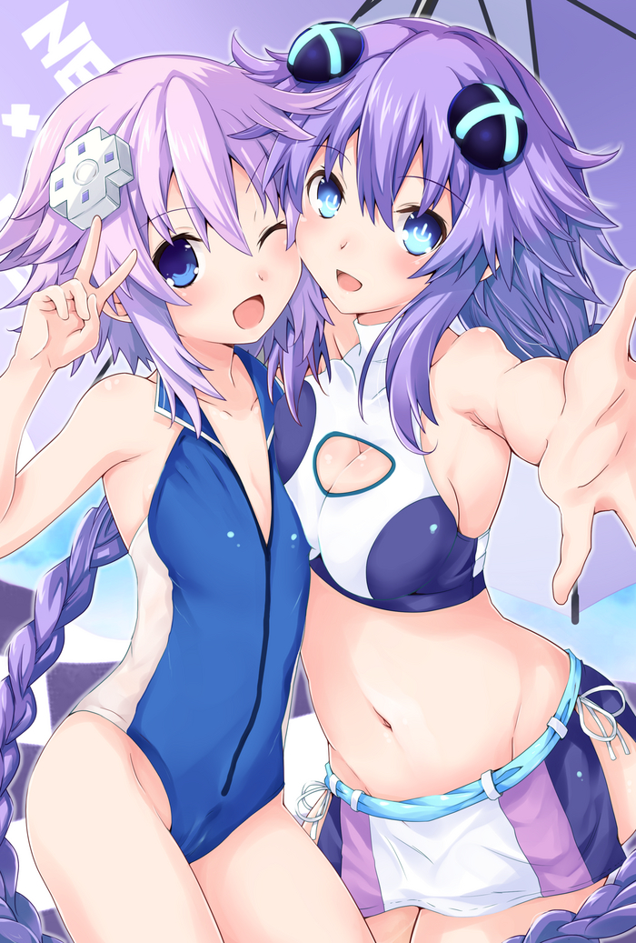 Nepko Anime Art, Hyperdimension Neptunia, Neptunia, Neptune, Purple Heart, , Iwasi-r, Twitter ()