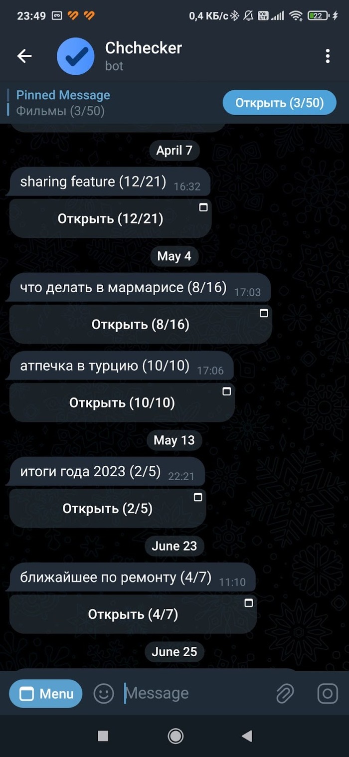 Как я создал telegram-бота для чеклистов Чат-бот, IT, Программирование, Telegram, Telegram бот, Чеклист, Длиннопост