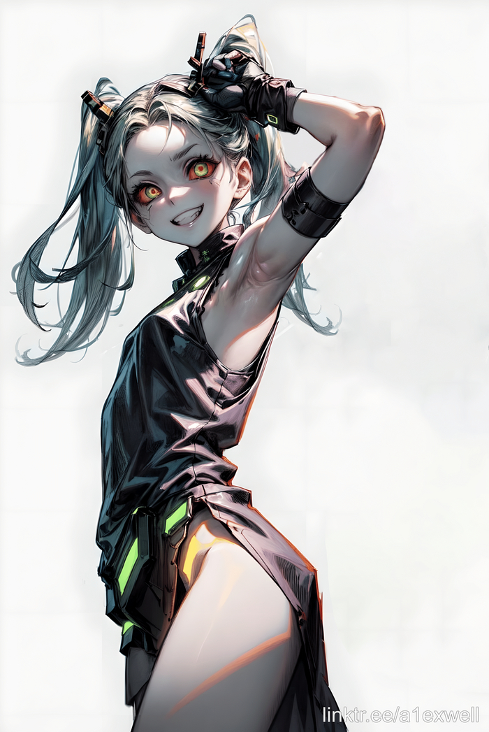 AI Rebecca Rebecca (Edgerunners),  , Anime Art, , Cyberpunk: Edgerunners, Cyberpunk 2077, 