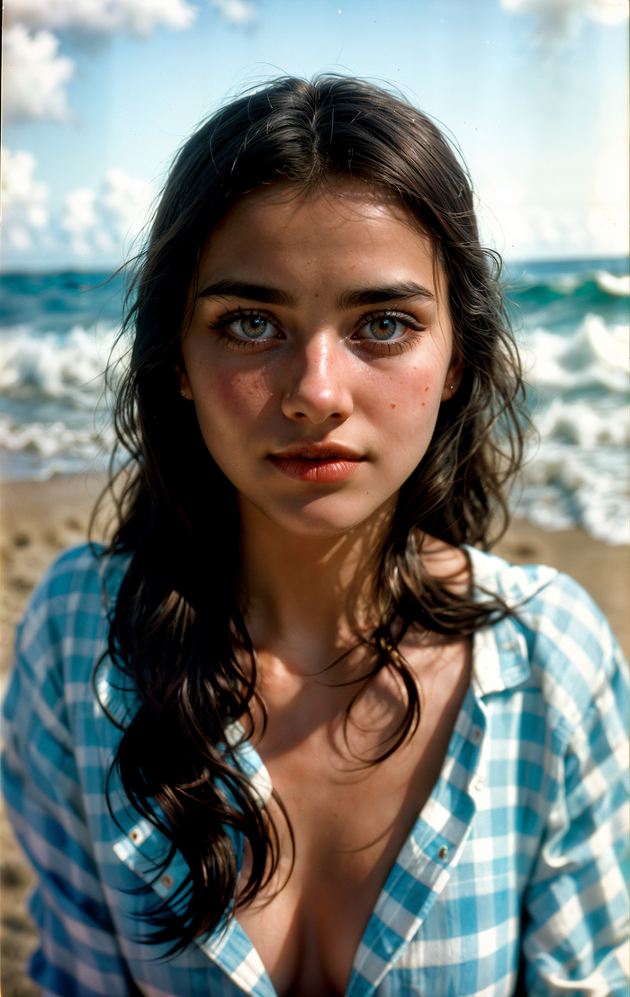 Girl on the beach AI SD