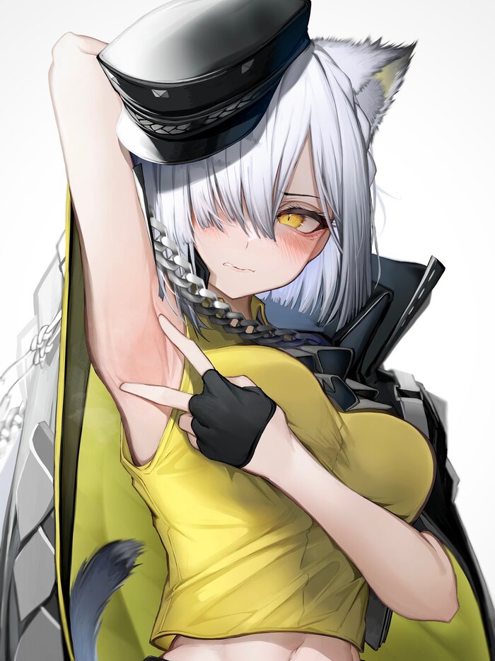 Delphine Anime Art, , Arknights, Tab head, Animal Ears, Delphine (Arknights)