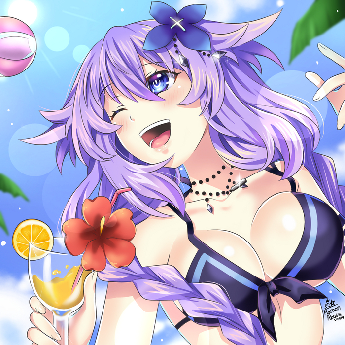 Purple Heart Anime Art, Hyperdimension Neptunia, Neptunia, Neptune, Purple Heart, 