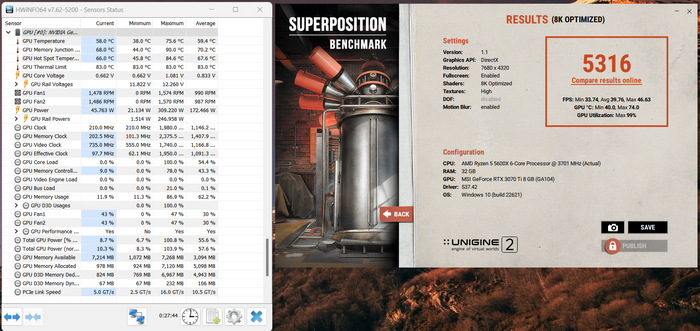 Результаты в Superposition