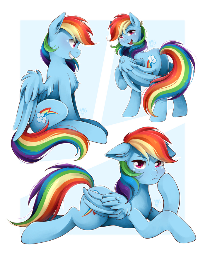 The blue horse My Little Pony, Rainbow Dash, 