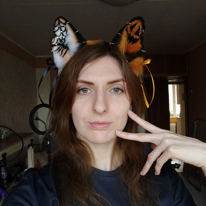 А вот как ушки смотрятся на голове.