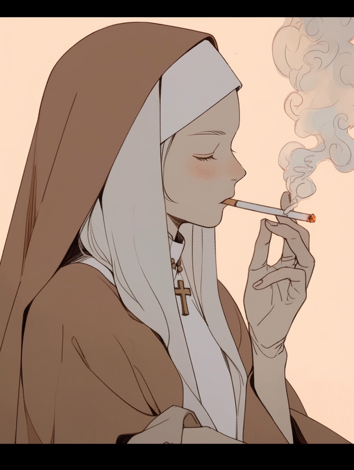 Lit me a siggarete, father Original Character,  , Anime Art, 