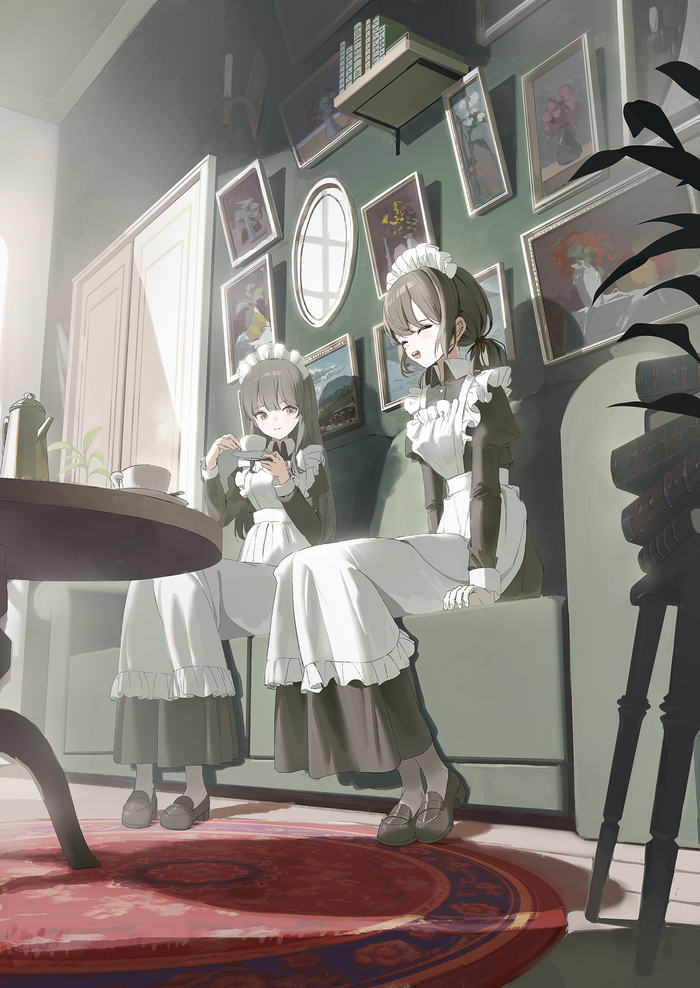 Tea time , Anime Art, Original Character, 