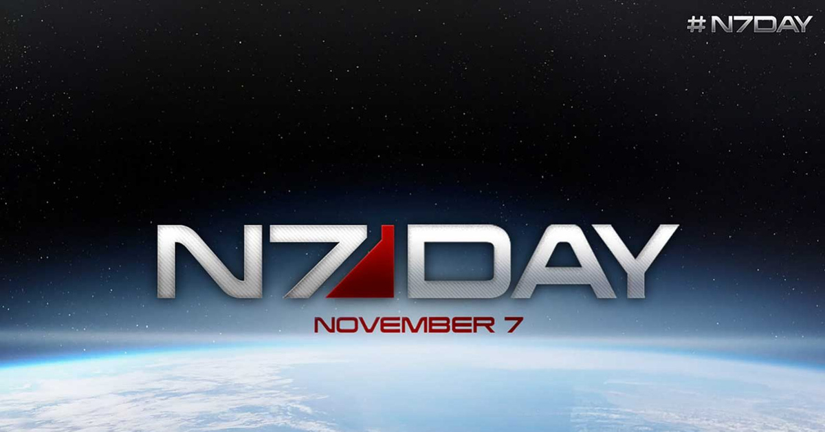 День n7. N7 Day. Happy n7 Day. Масс эффект день n7. Mass Effect Arts n7 Day.