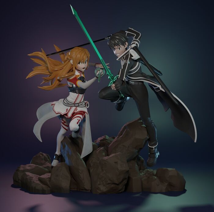 #Asuna_and_Kirito #Sword_Art_Online  , 3D , 3D , , Kirigaya Kazuto, Yuuki asuna, Sword Art Online,  ()