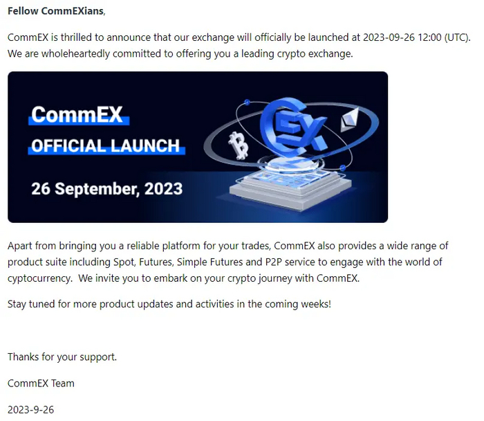 Письмо о запуске платформы (26.09), Binance объявляет об уходе 27.09