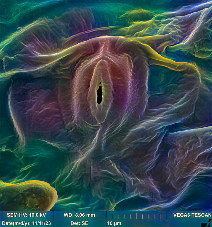 Устьице крапивы  в электронном микроскопе (7000 x) Технологии, Электронный микроскоп, Флора, Растения, Крапива