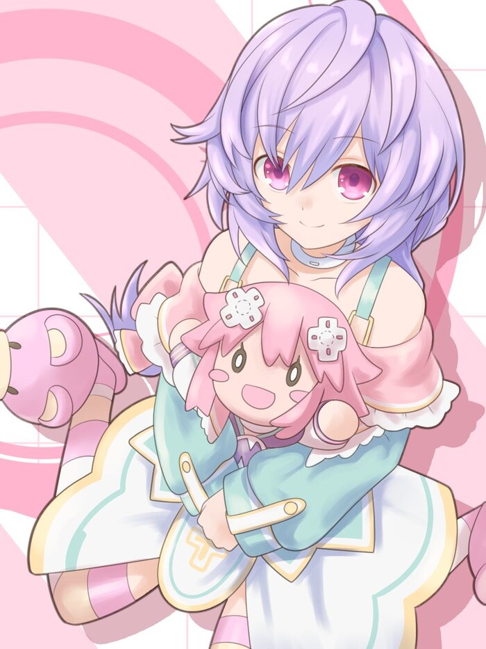 Pururut Anime Art, Hyperdimension Neptunia, Neptunia, Pururut, Plutia, Neptune
