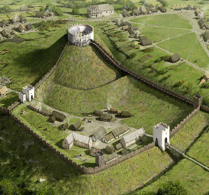 Замок Лонстон в 1100 году. Автор Питер Урмсторн.