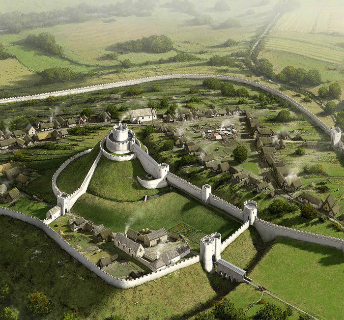 Замок Лонстон в 1270 году. Автор Питер Урмсторн.
