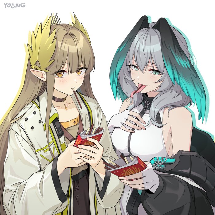 Muelsyse & Ho'olheyak Anime Art, , Arknights, Hoolheyak, Muelsyse, Pocky, Twitter ()