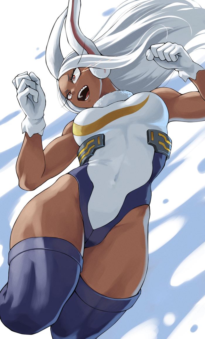   , , Anime Art, Boku no Hero Academia, Miruko, Animal Ears,  , Muscleart, 