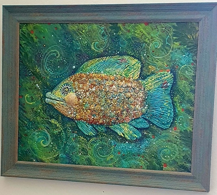 Картина " Рыбка". Фото днём.