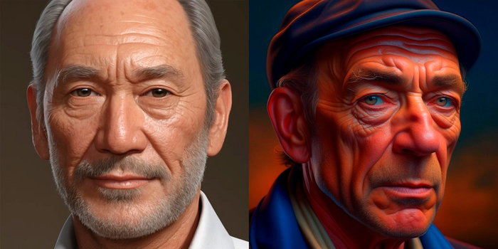 Слева Tengr AI, справа GigaChat от Сбера.
Промт: Tmmy lee Jones super realistic detailed beautiful detailed portrait --test --ar 8:10