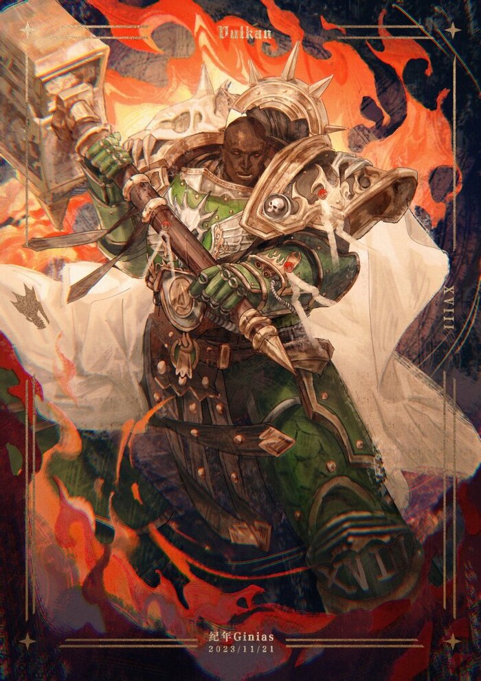 Master of the forge, Vulkan by Ginias Warhammer 40k, Wh Art, , Vulkan, Ginias