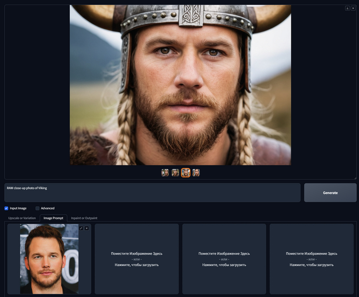 RAW close-up photo of Viking