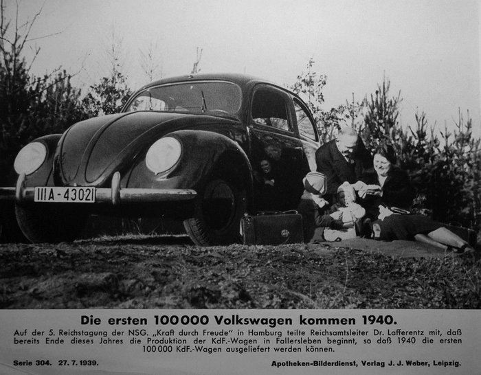 Пресс-фото. Немцам обещают выпустить в 1940 году 100 000 «Фольксвагенов». Не выпустили.