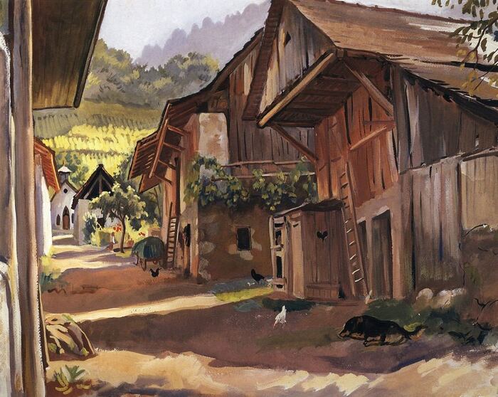 Зинаида Серебрякова (1884-1967) «Альпы. Деревня в Савойе», 1933 холст, масло. 48х62 см