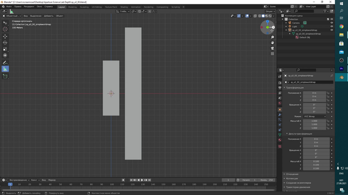 Файл называется simpleworldmodel.mdl — 1) открыт в Blender, 2) открыт в Hammer World Craft