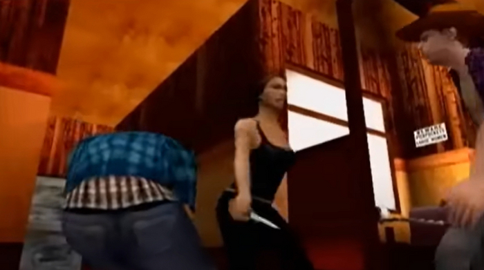 Каталина ( в какой-то степени латиноамериканка) в баре с двумя белыми мужиками