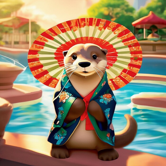 Выдры в кимоно, часть 2 Выдра, Арты нейросетей, Длиннопост, Кимоно