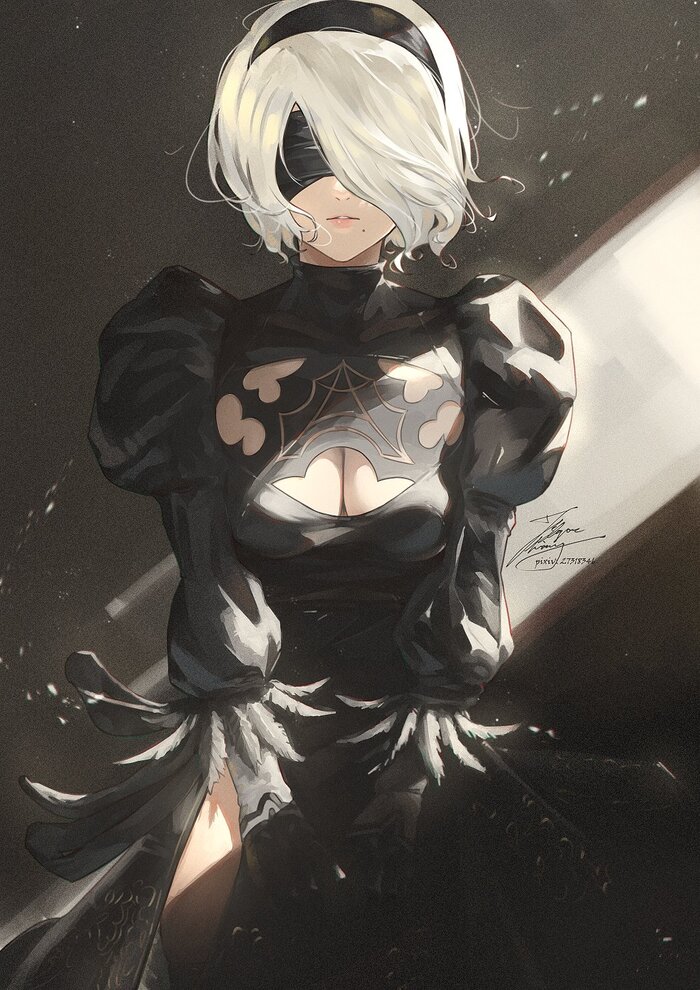 2B  Nier Automata Anime Art, , Yorha unit no 2 type B, Nier Automata