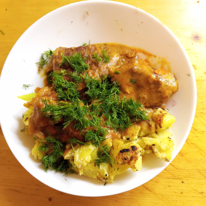 Картошка жаренная с мясом по-русски.