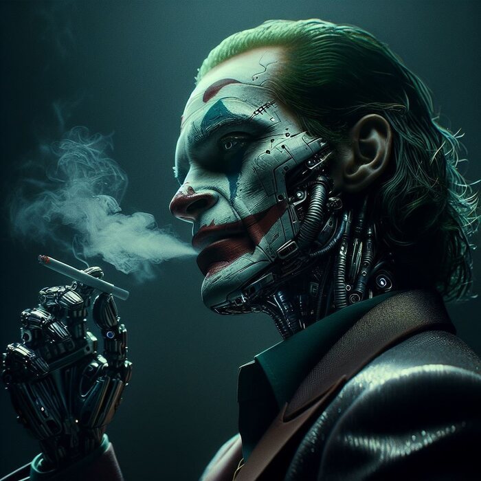  Cybernetic Joker  | Midjourney  ,  , Digital,   , 2D,  , ,  , , DC Comics, Midjourney, , Telegram (), 