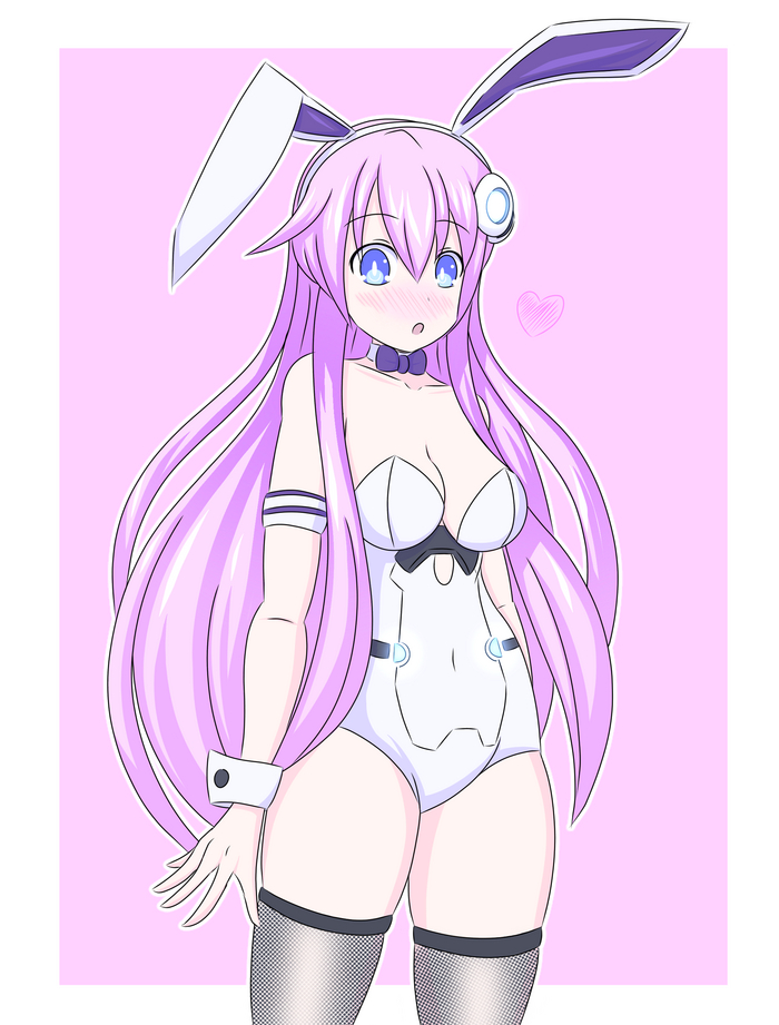 Purple Sister Anime Art, Hyperdimension Neptunia, Neptunia, Nepgear, Purple Sister, Bunnysuit, Bunny Ears