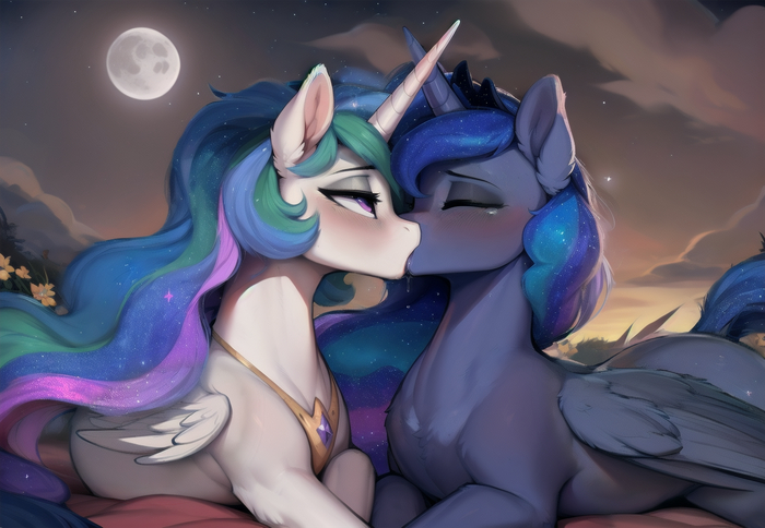    My Little Pony, Princess Celestia, Princess Luna, MLP Suggestive,  