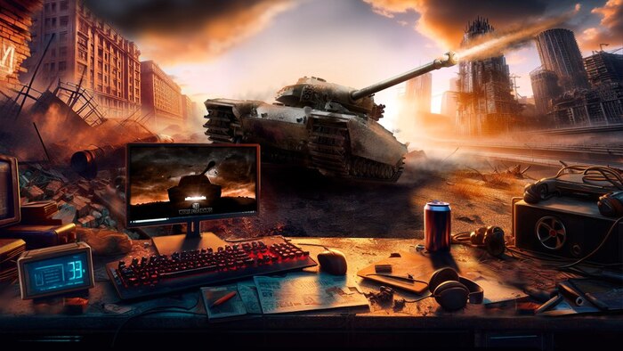  .   Game Art, World of Tanks,  , Matte Painting, Dall-e, Photoshop, ,  