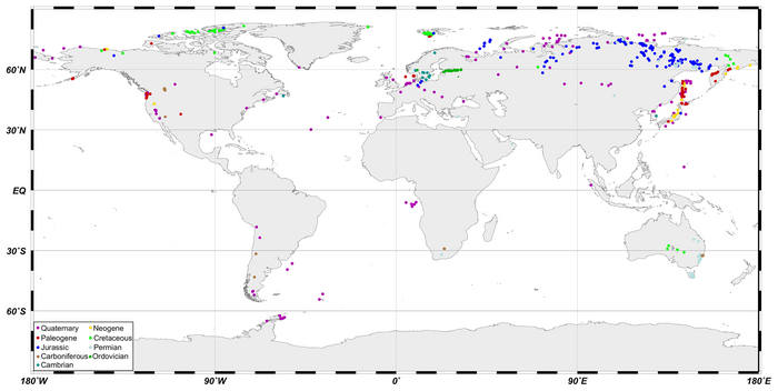 ����� ��������������� ����������� ���������� ��������. �� ���� ������ Rogov, M., Ershova, V., Vereshchagin, O., Vasileva, K., Mikhailova, K., Krylov, A. (2021) Database of global glendonite and ikaite records throughout the Phanerozoic // Earth Syst. Sci.