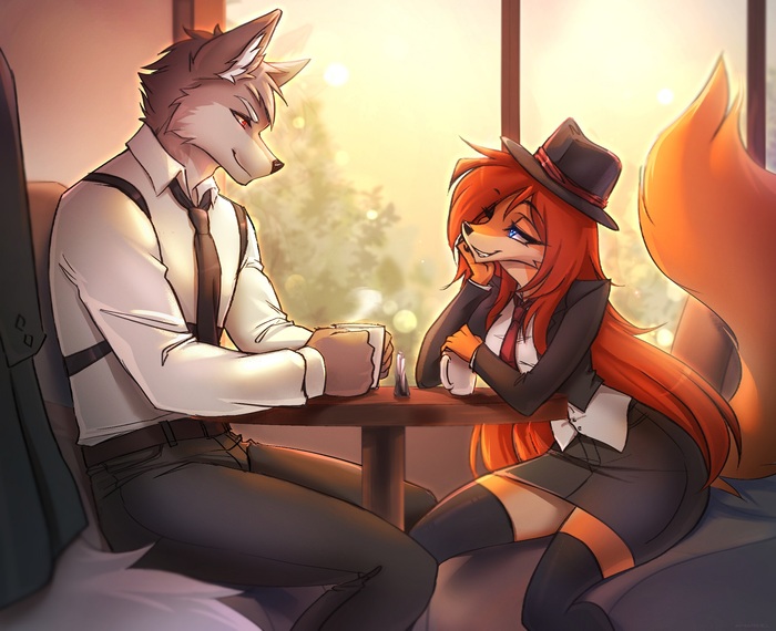 Romantic scene , , , Furry Fox, Furry wolf, Amarihel