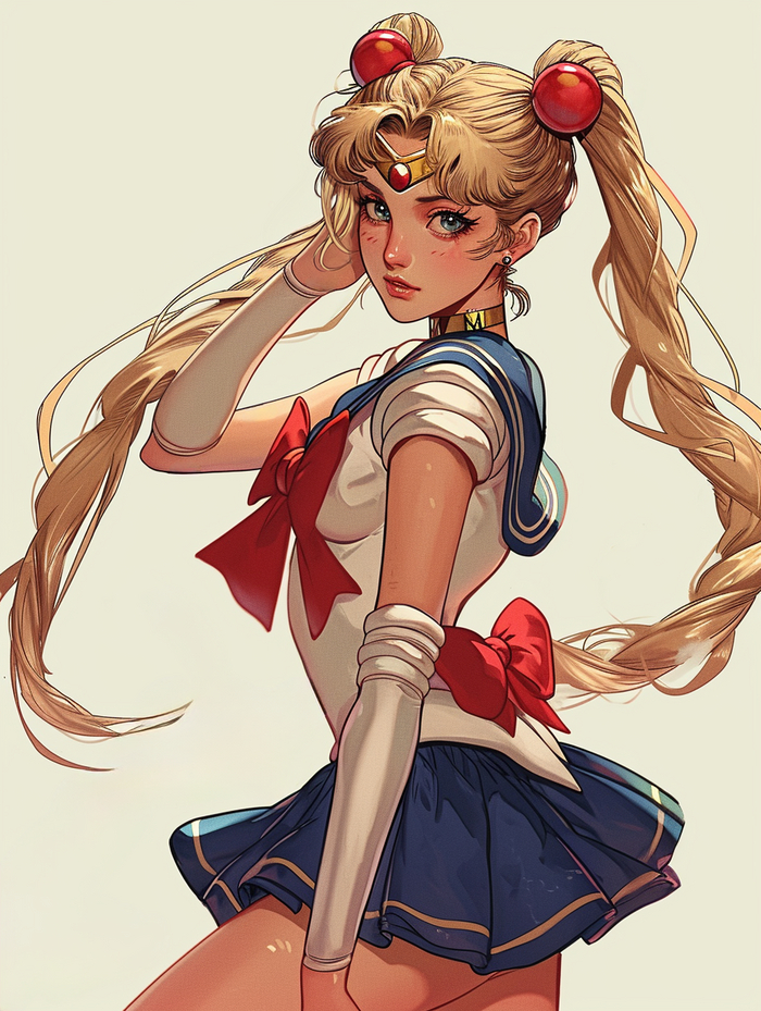     Sailor Moon, , Anime Art, Sailor fuku, Midjourney,  ,  ,  , , , Tsukino Usagi, , , ,   