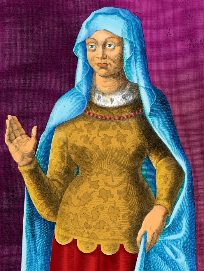 Утверждается, что это одно из прижизненных изображений Маргариты. По нынешним меркам не красавица, но, напоминаю, 14 век. Живопись ещё так себе, особенно в Тироле. Да и сомнительно, что Людвиг Виттельсбах выбрал бы в жены шлюху-уродку.