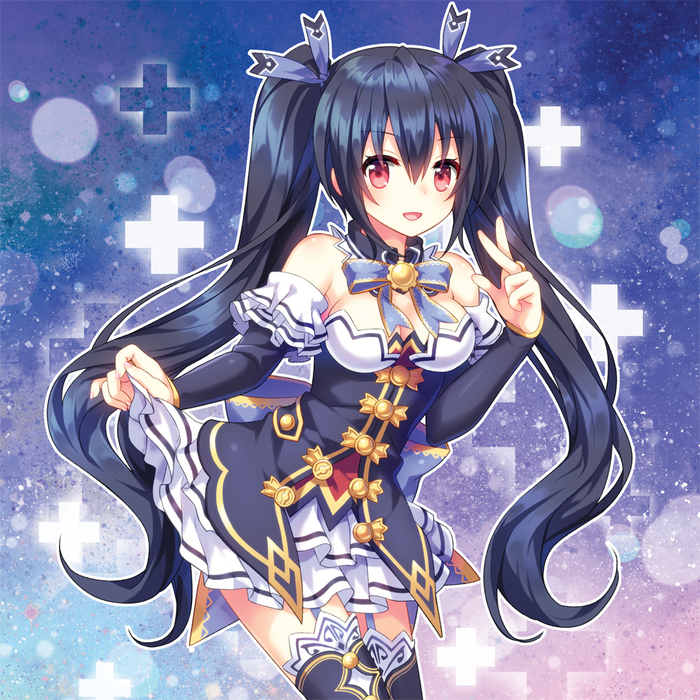  Anime Art, Hyperdimension Neptunia, Neptunia, Neptune, Noire (Black Heart), Vert, Blanc, 