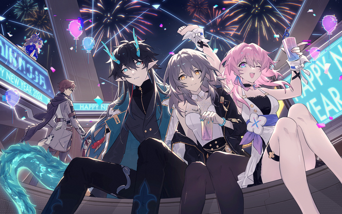       Anime Art, Honkai: Star Rail, Stelle (Honkai: Star Rail), March 7th (Honkai: Star Rail), Dan Heng (Honkai: Star Rail), Welt (Honkai: Star Rail),  ,   