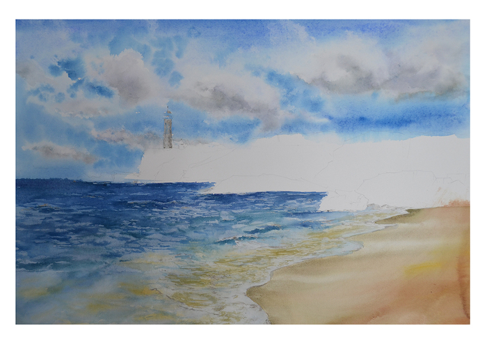 Увлекся работой и забыл о этапной фотографии)..Сначала сделал небо (которое забыл сфоткать)