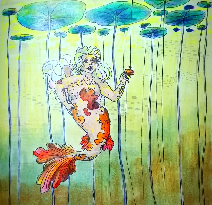 Русалка в пруду