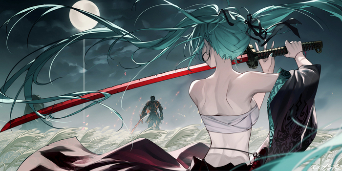 SEKIMIKU Hatsune Miku, Vocaloid, Sekiro: Shadows Die Twice, , , Anime Art