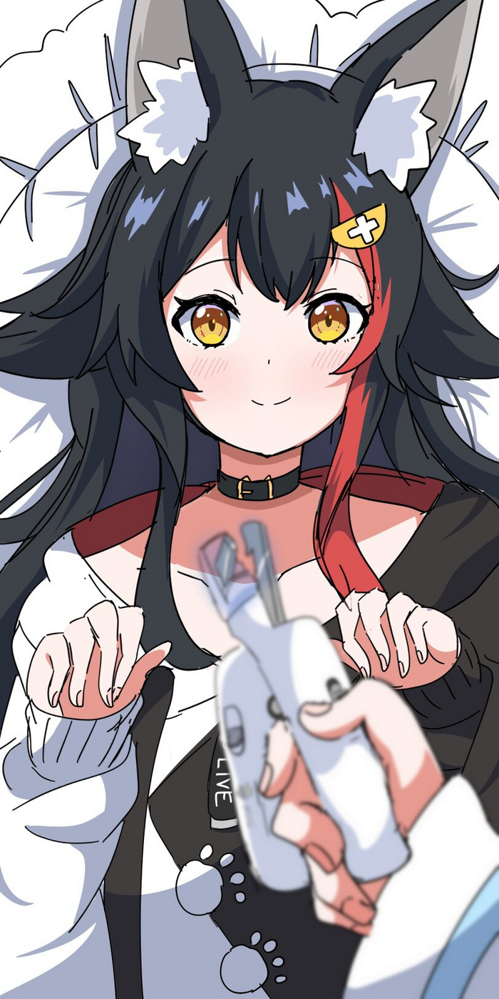  !) , Anime Art, Ookami Mio, Virtual YouTuber, Animal Ears, Hololive