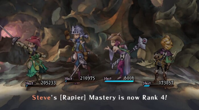 В конце боя начисляется опыт и мастерство