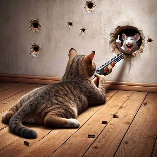 Кот на охоте